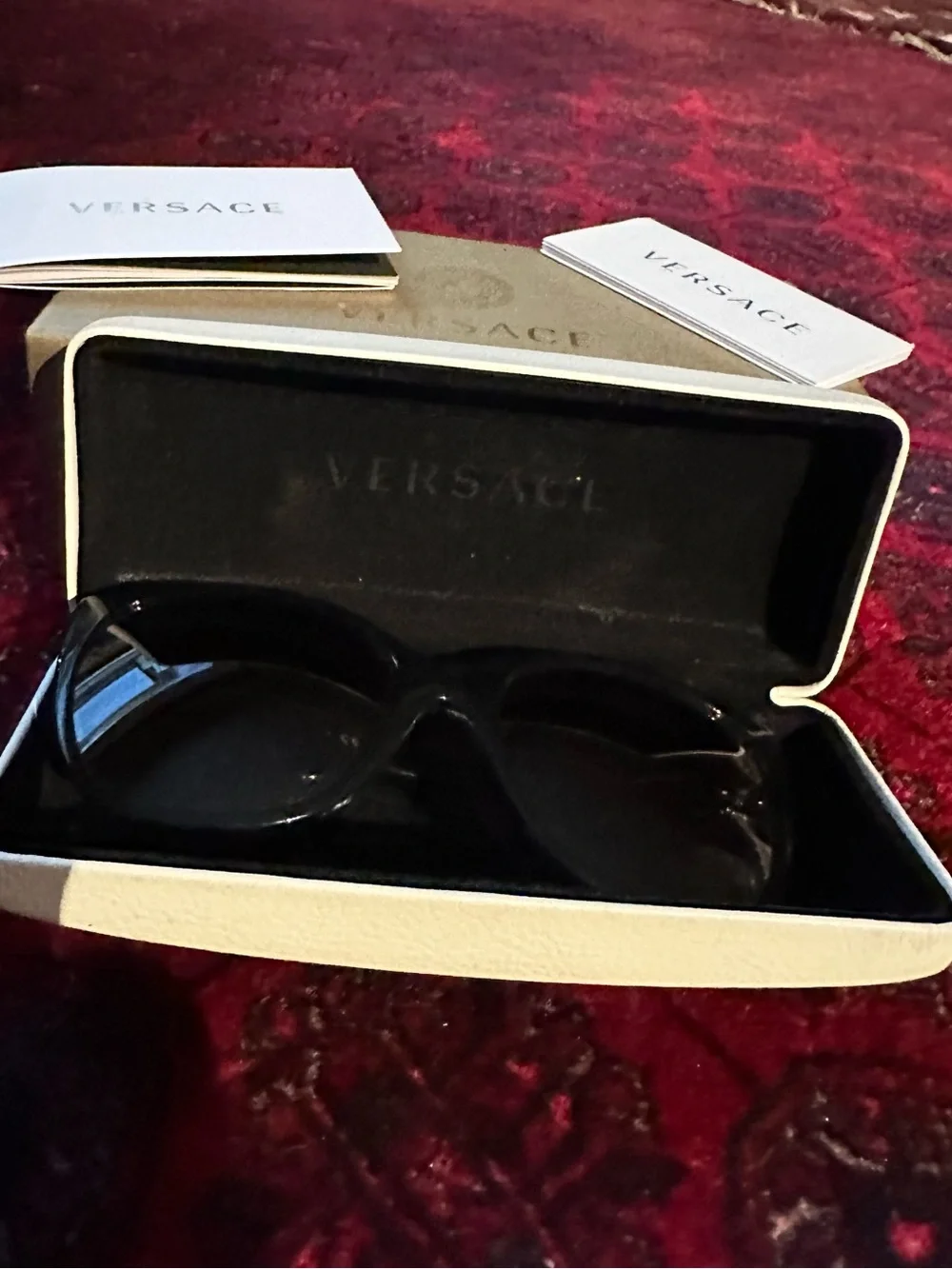 Versace Black Cat-Eye Sunglasses with Branded Case
